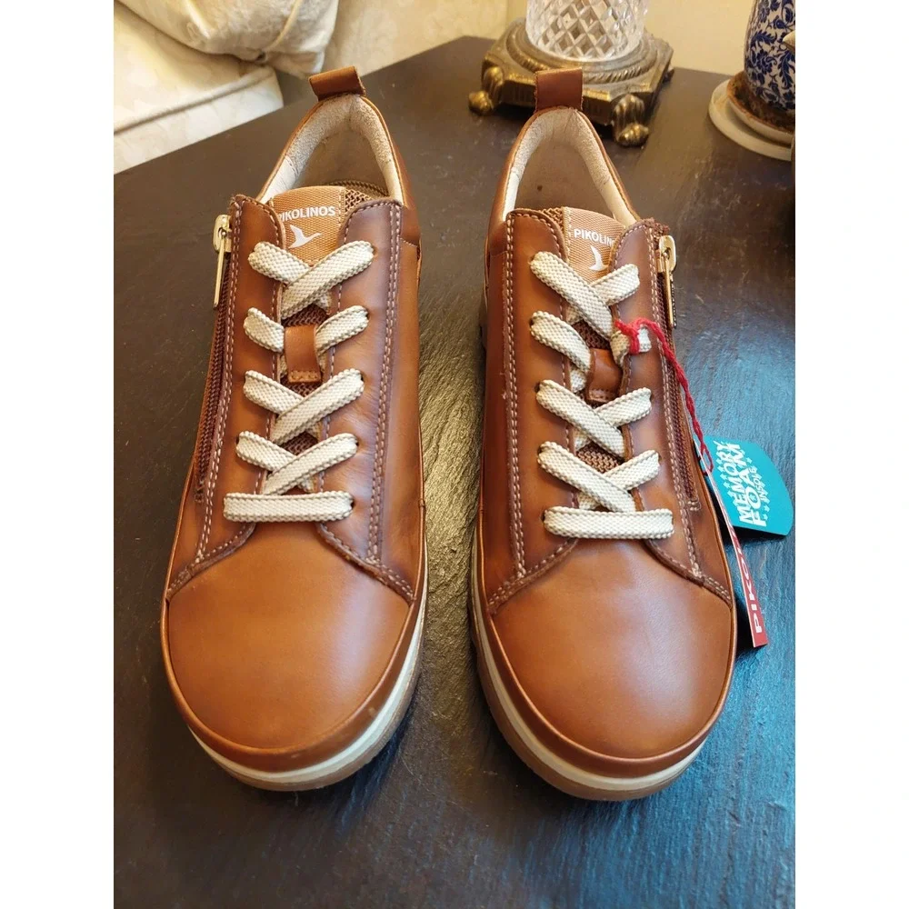 Pikolinos Women's Vigo Leather Sneakers Brandy US 6.5-7 M/EU 37 NEW! $185